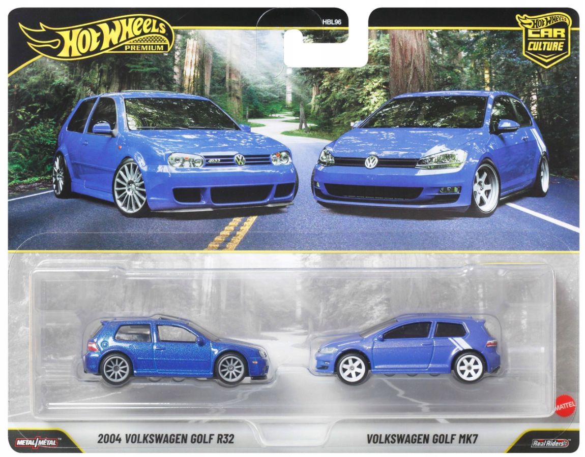 Hot Wheels Premium Car Culture 2-pak VW Golf R32 + VW Golf Mk7 JHW49