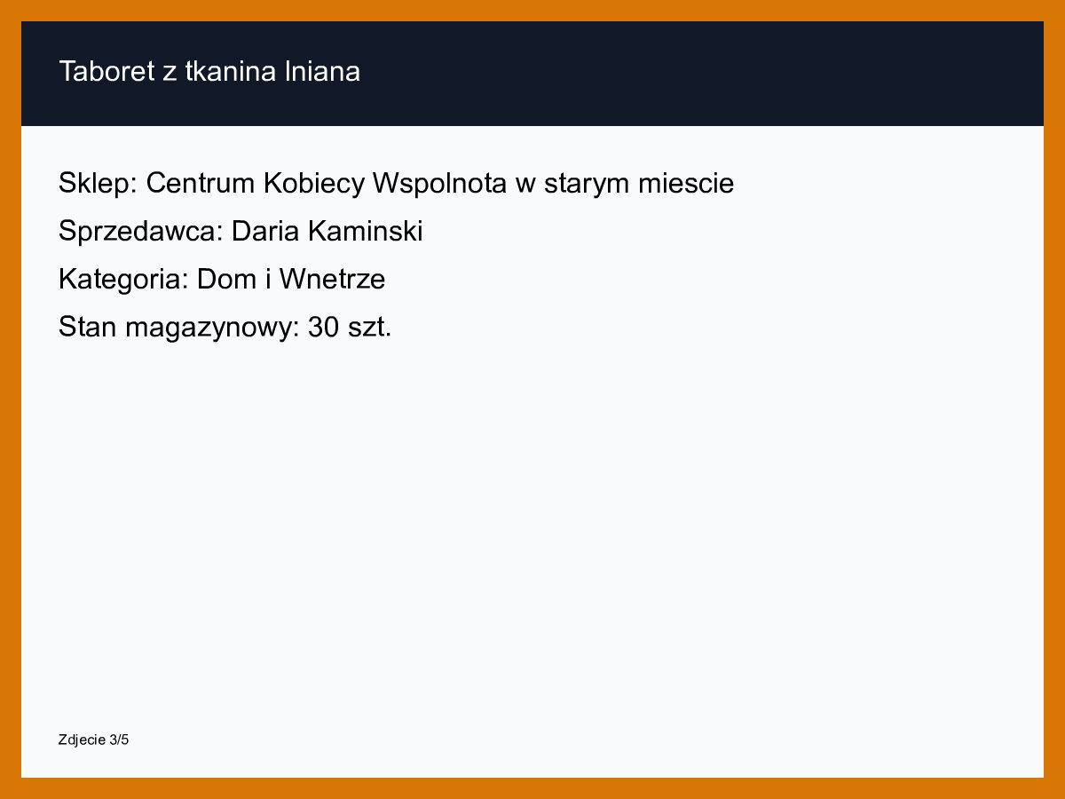 Taboret z tkaniną lnianą