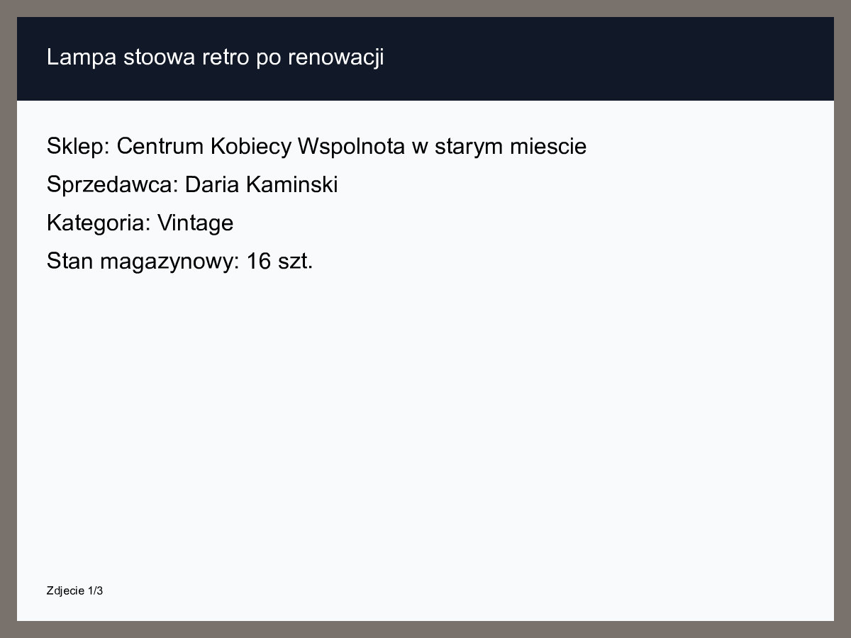 Lampa stołowa retro po renowacji