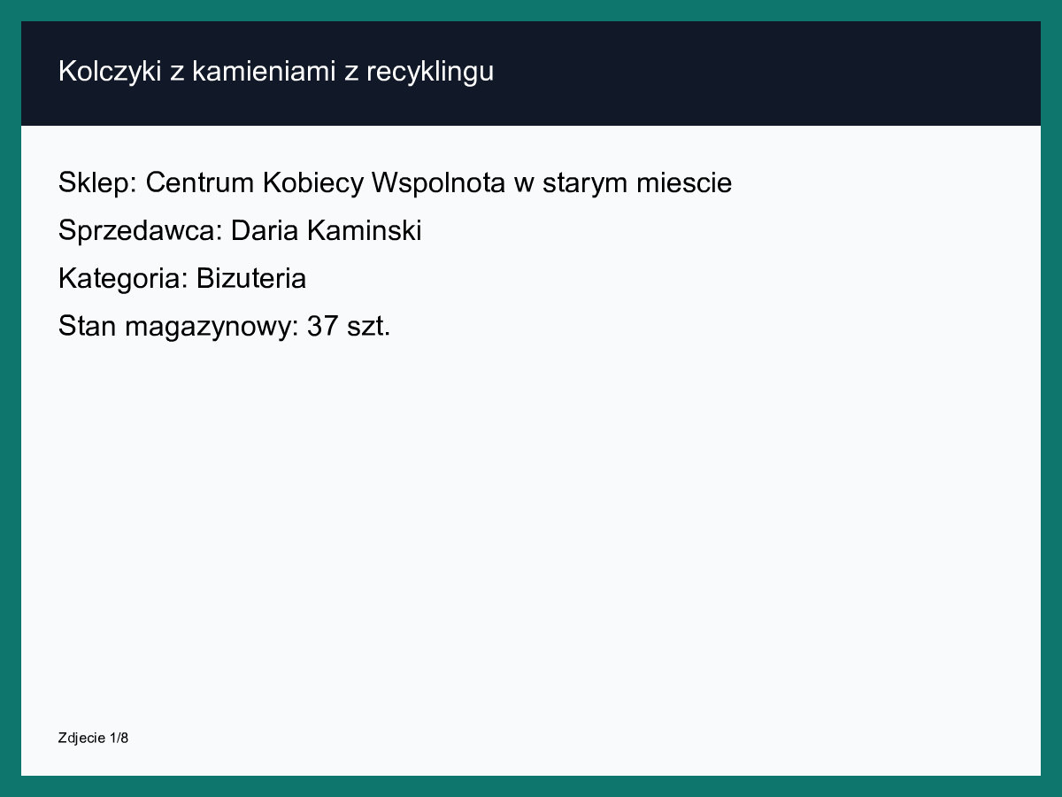 Kolczyki z kamieniami z recyklingu