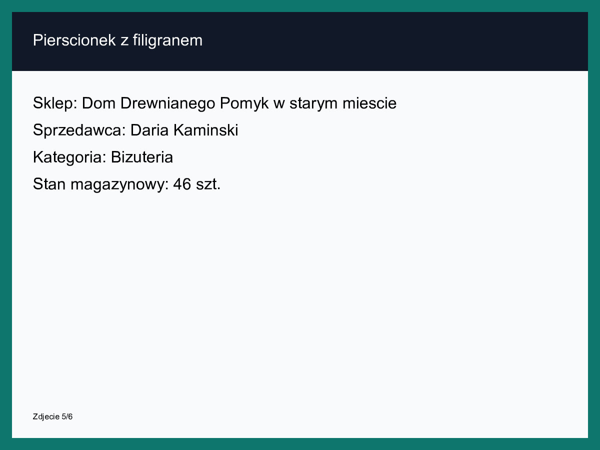 Pierscionek z filigranem