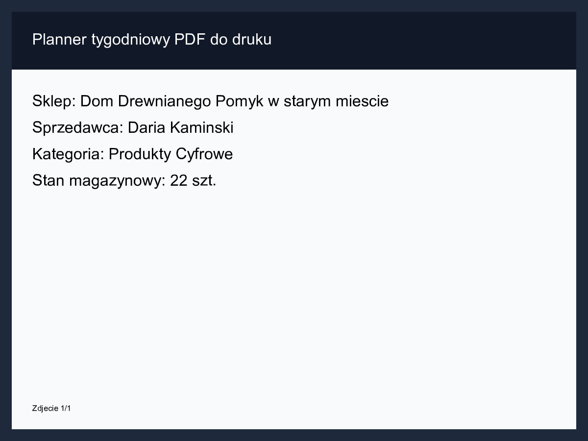Planner tygodniowy PDF do druku