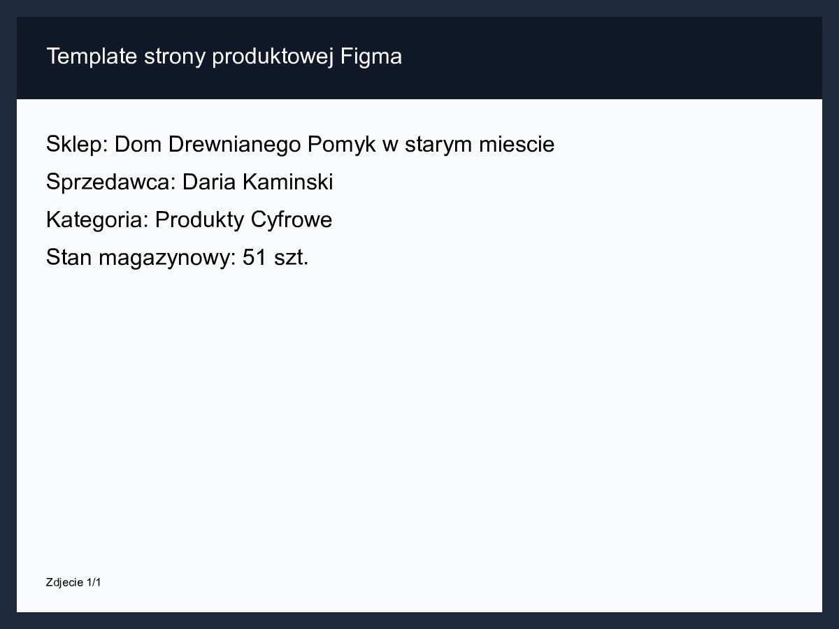 Template strony produktowej Figma