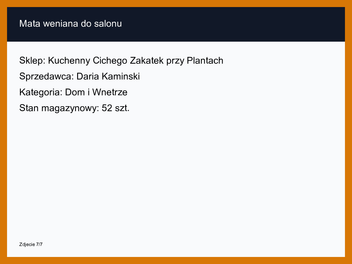 Mata wełniana do salonu
