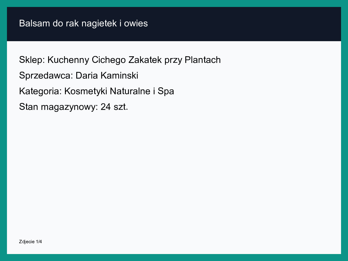 Balsam do rąk nagietek i owies