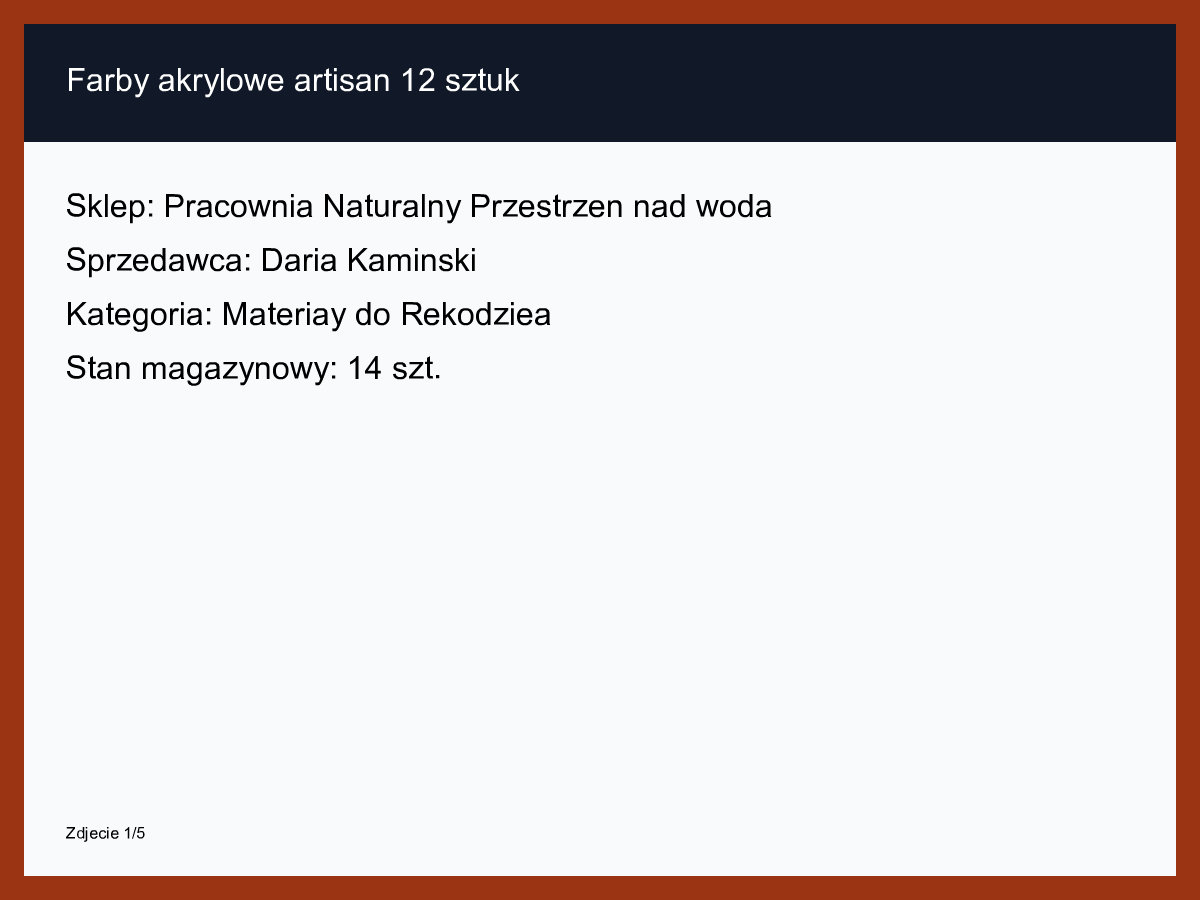 Farby akrylowe artisan 12 sztuk