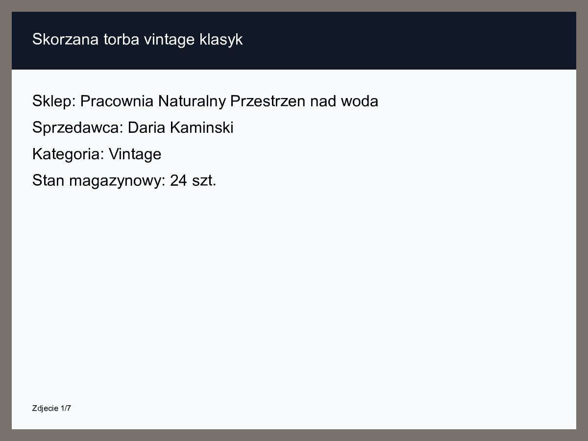 Skórzana torba vintage klasyk