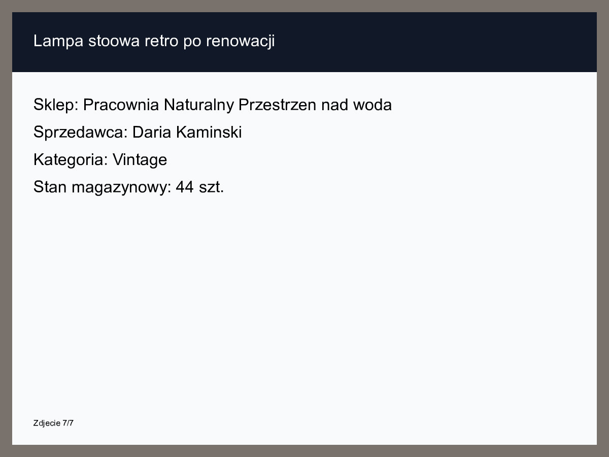 Lampa stołowa retro po renowacji