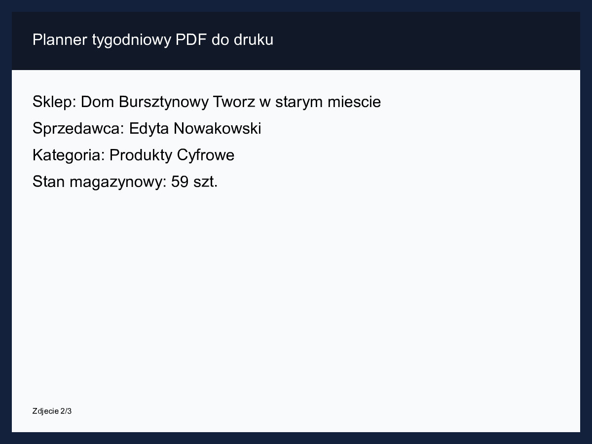 Planner tygodniowy PDF do druku