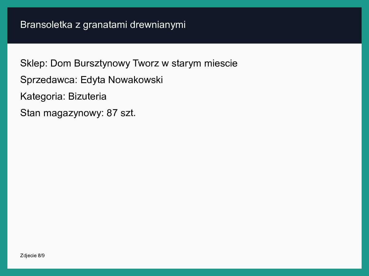 Bransoletka z granatami drewnianymi