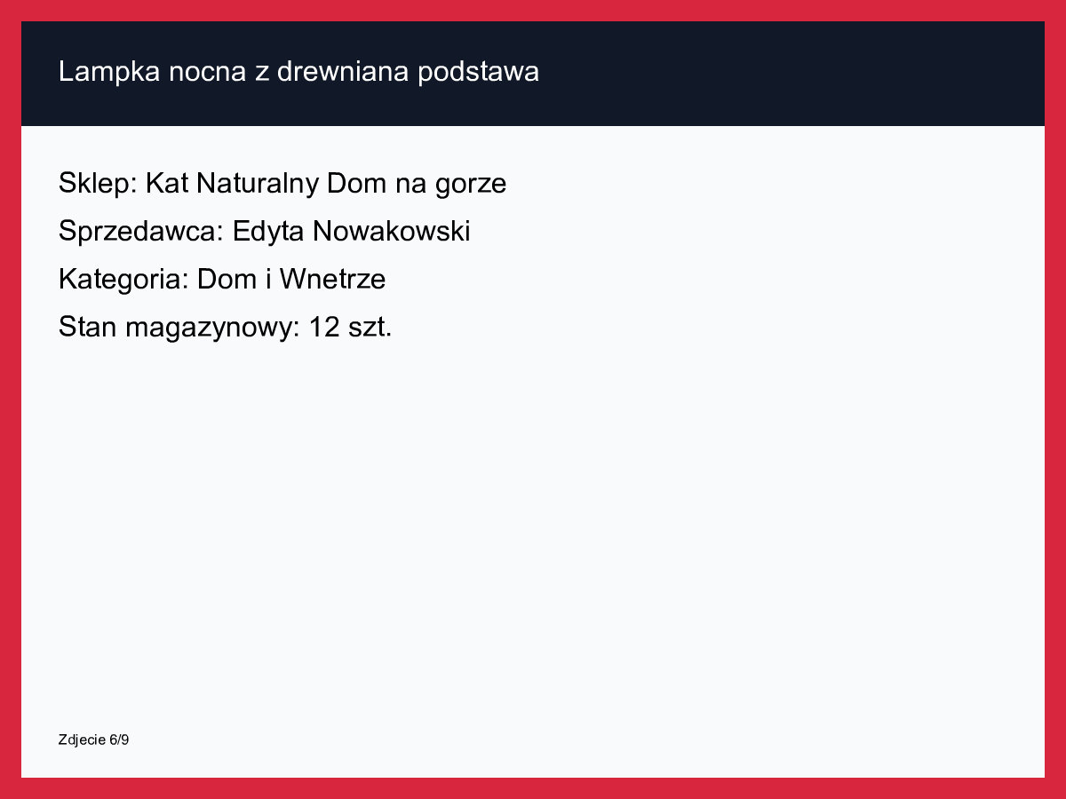 Lampka nocna z drewnianą podstawą