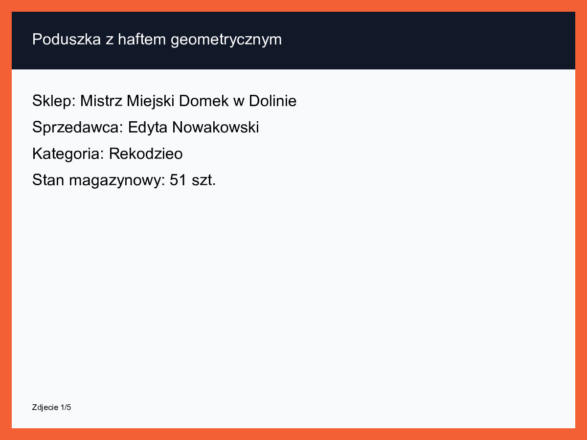 Poduszka z haftem geometrycznym