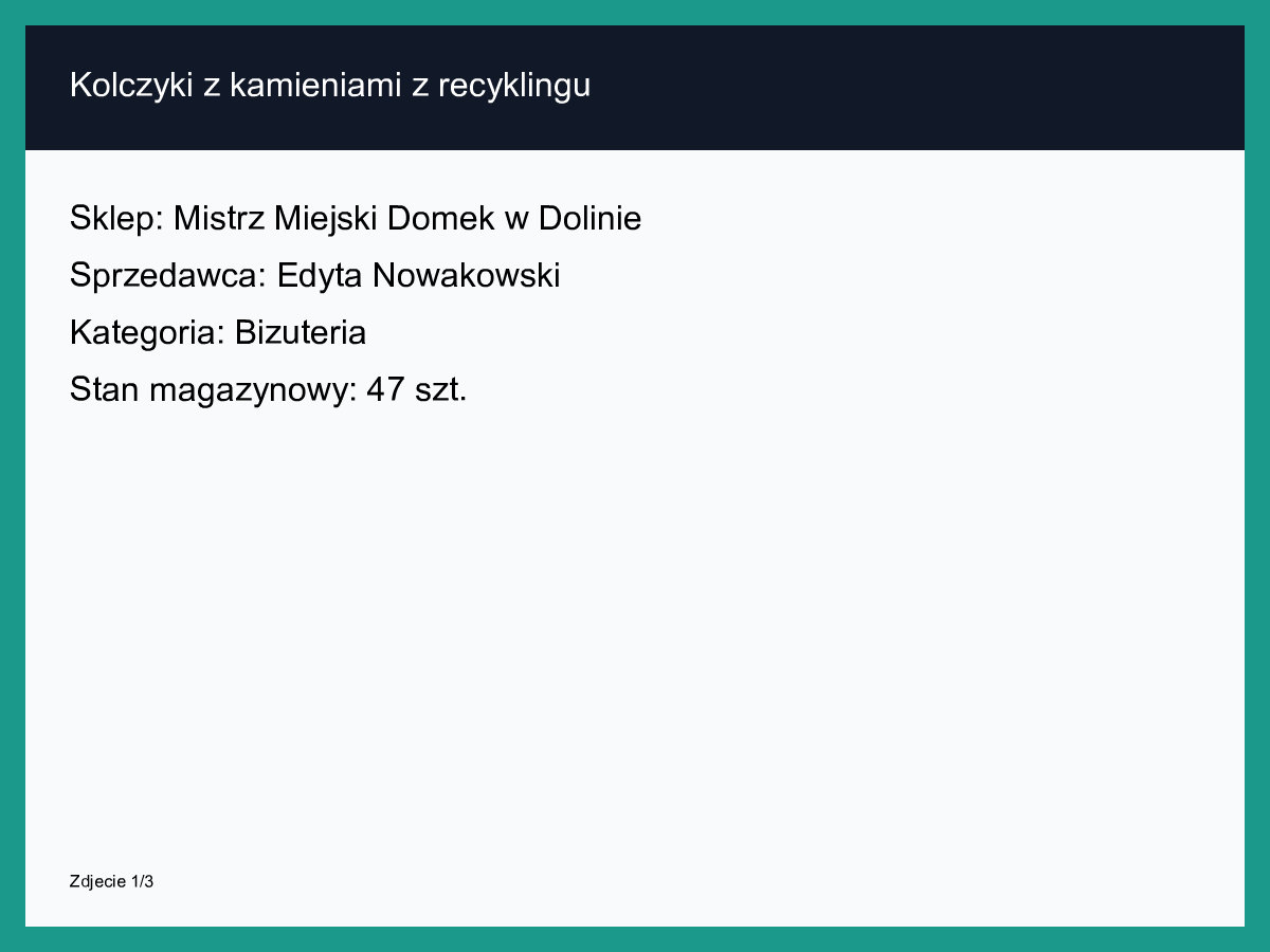 Kolczyki z kamieniami z recyklingu