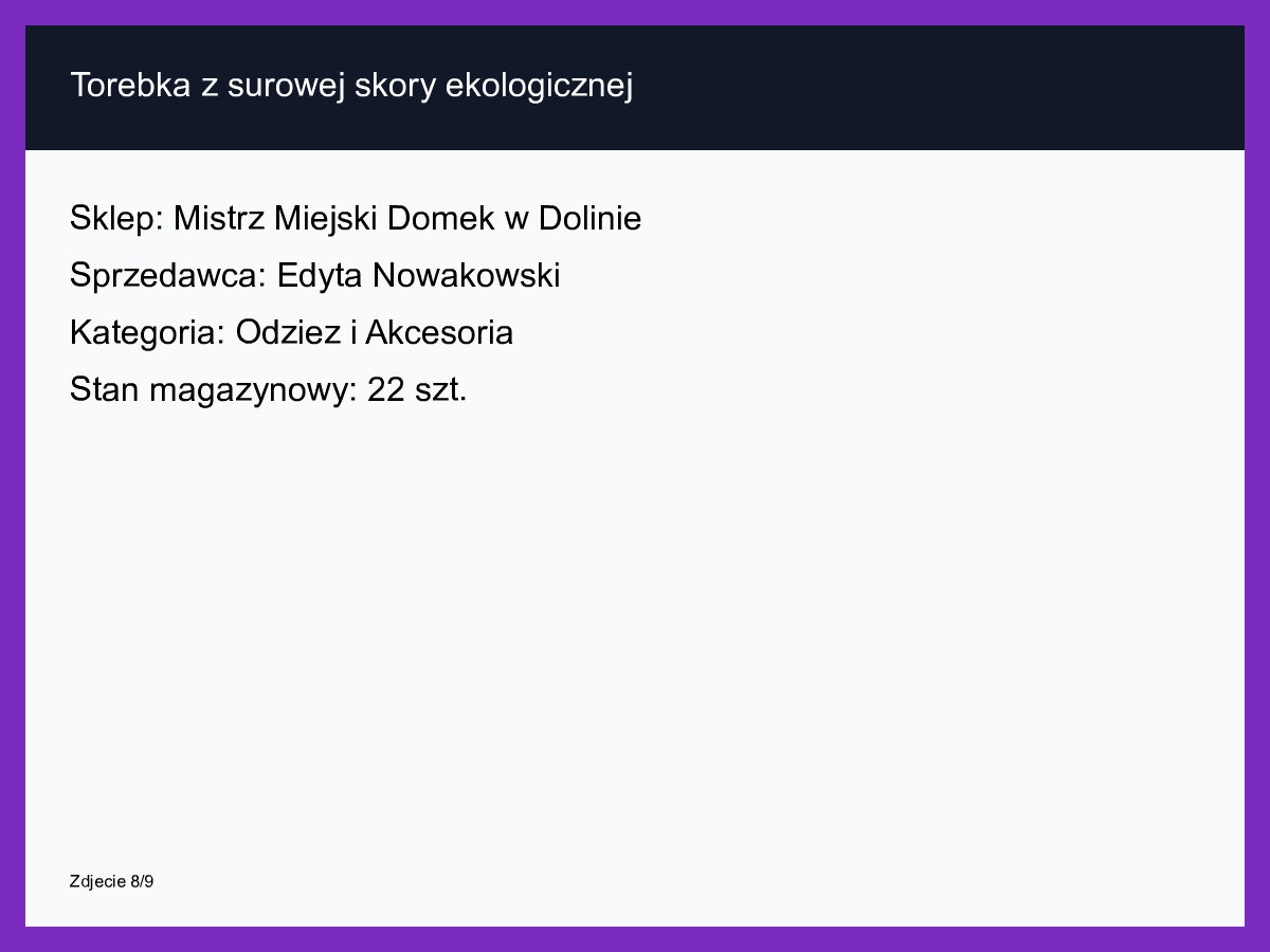 Torebka z surowej skóry ekologicznej