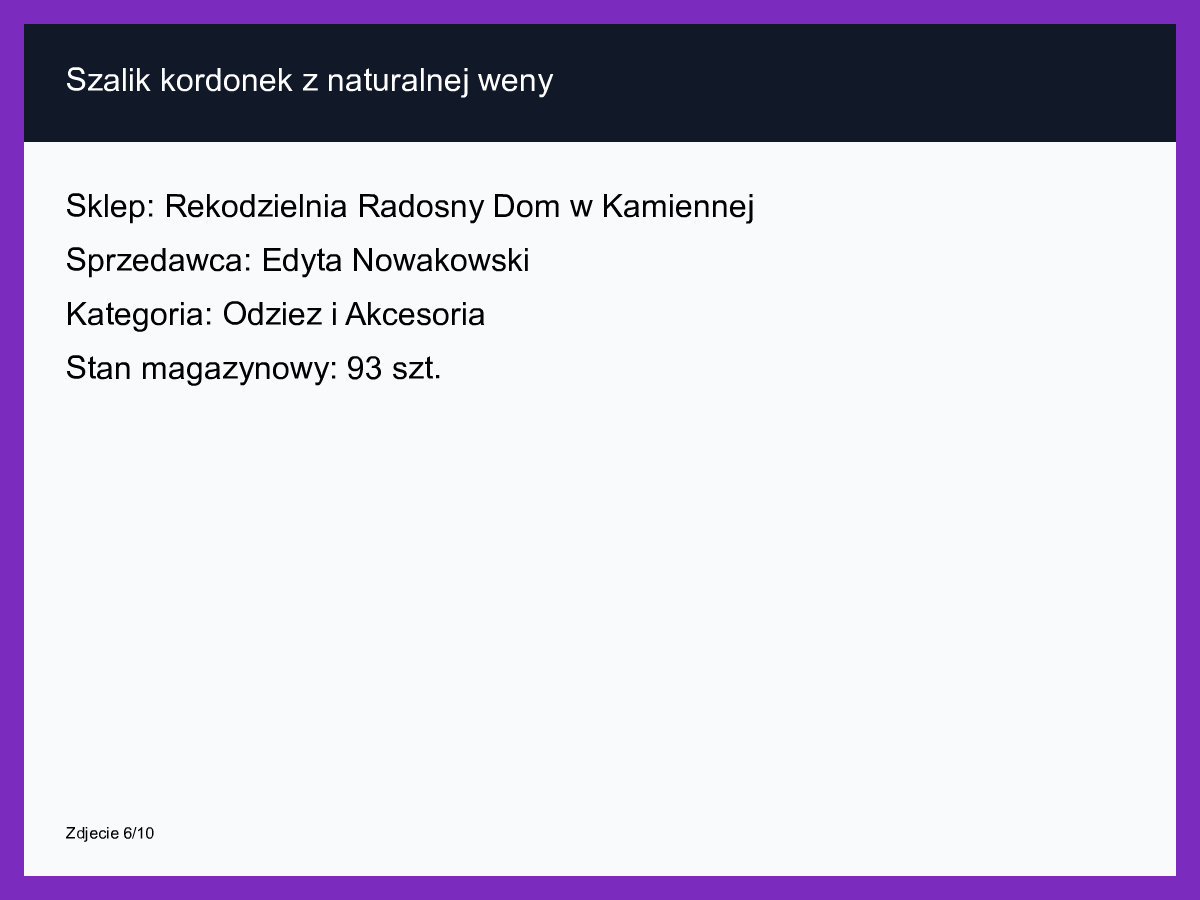 Szalik kordonek z naturalnej wełny