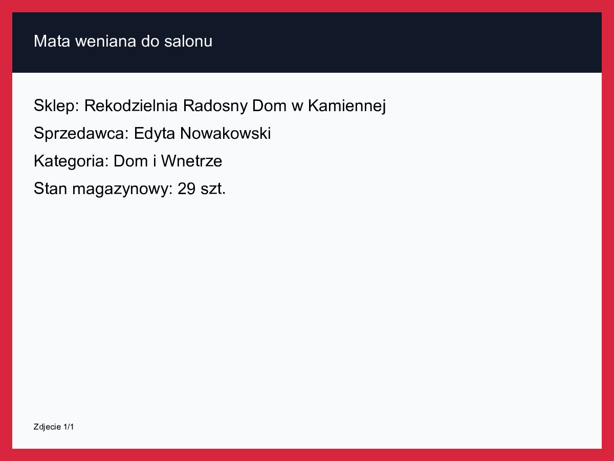 Mata wełniana do salonu