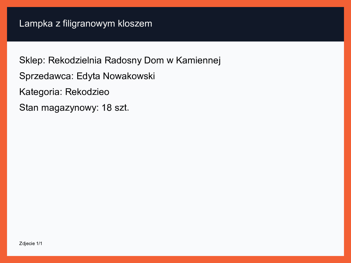 Lampka z filigranowym kloszem