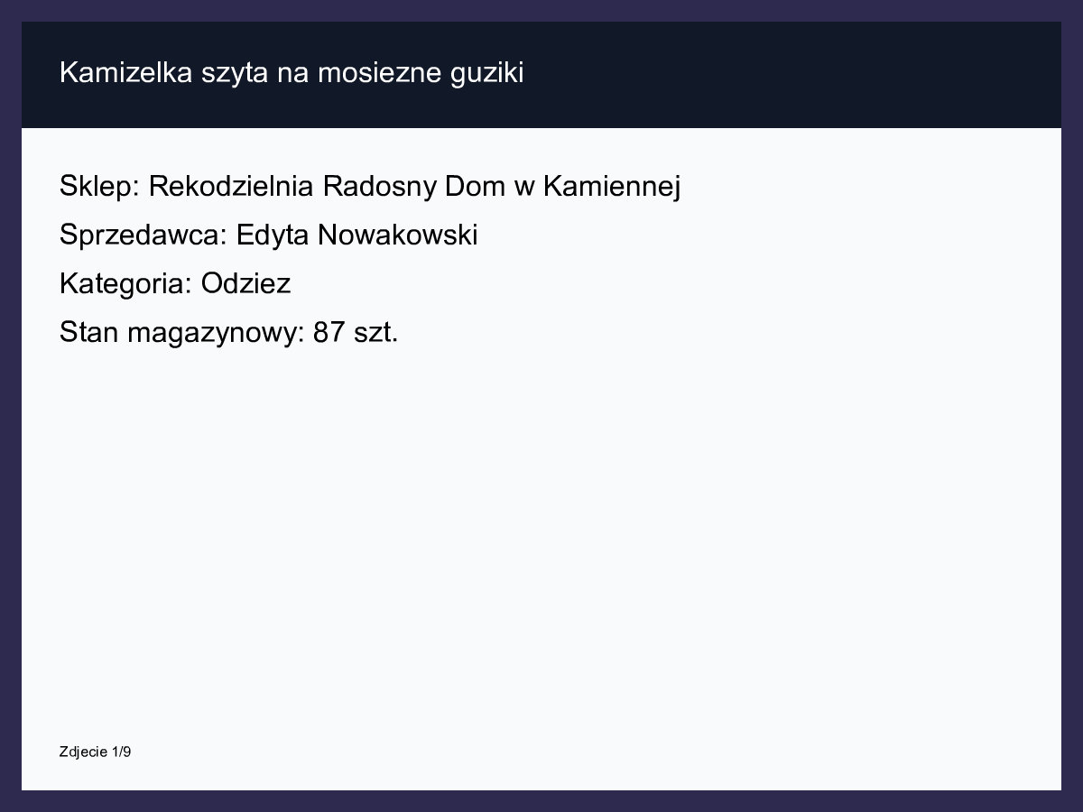 Kamizelka szyta na mosiężne guziki