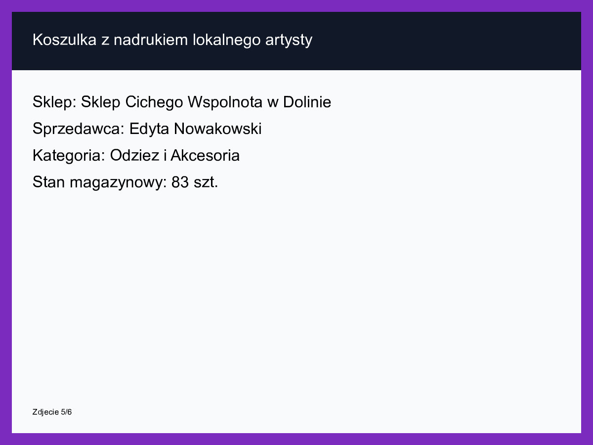 Koszulka z nadrukiem lokalnego artysty