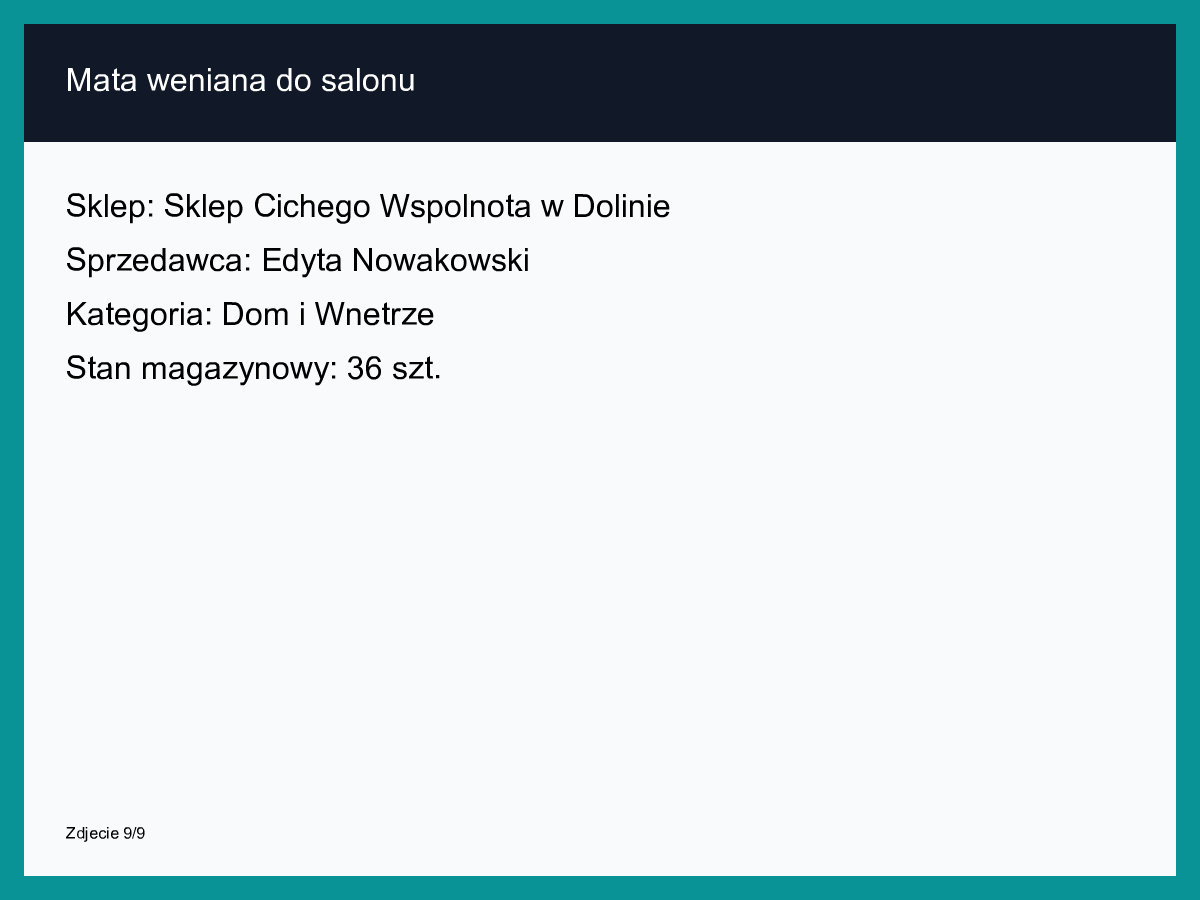 Mata wełniana do salonu