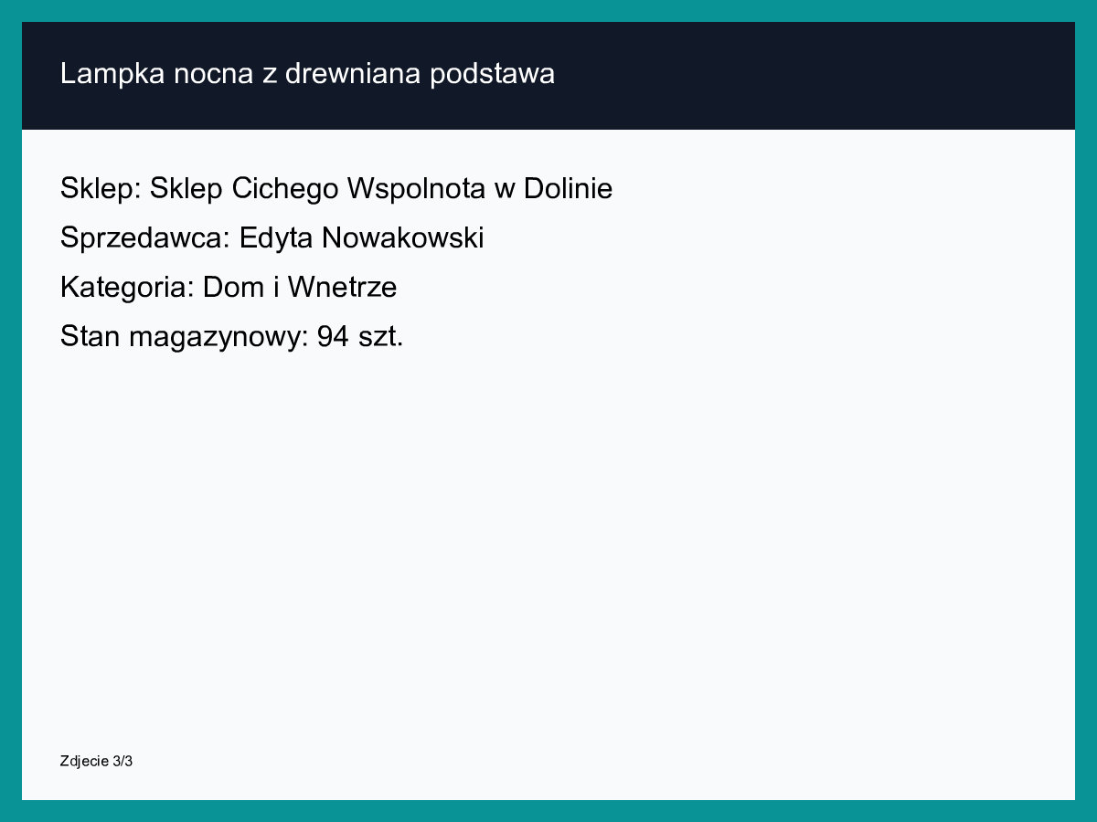 Lampka nocna z drewnianą podstawą