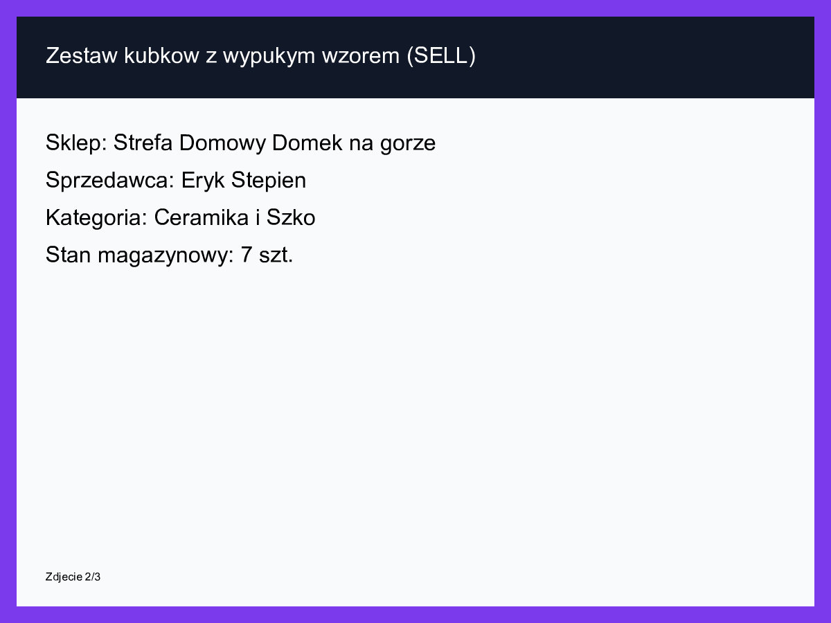 Zestaw kubków z wypukłym wzorem (SELL)