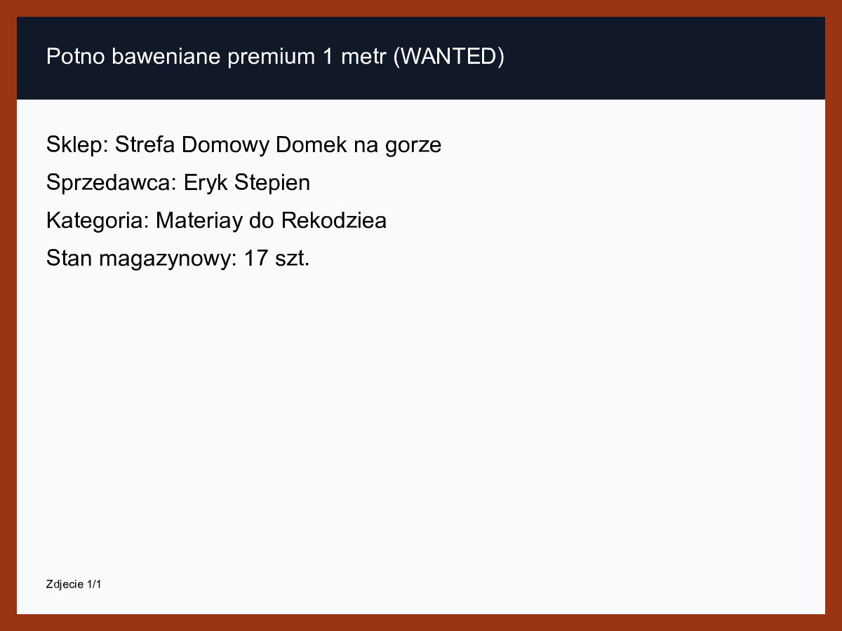 Płótno bawełniane premium 1 metr (WANTED)