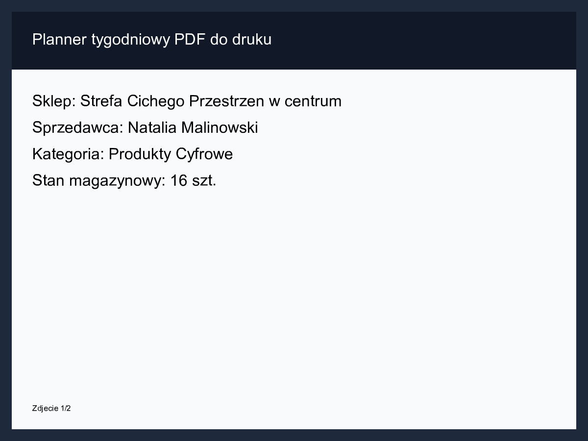 Planner tygodniowy PDF do druku