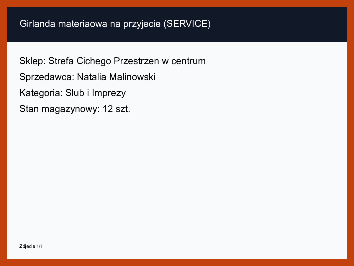 Girlanda materiałowa na przyjęcie (SERVICE)