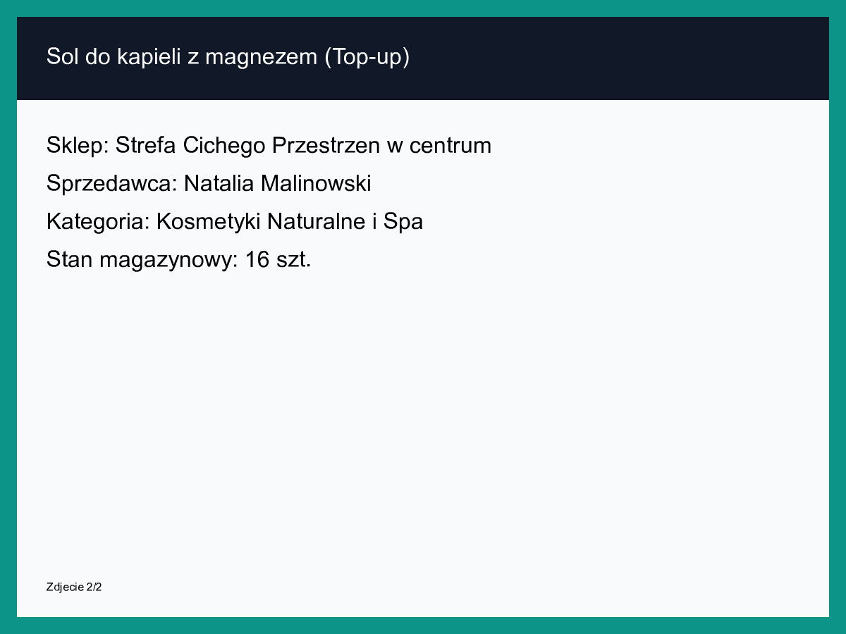 Sól do kąpieli z magnezem (Top-up)