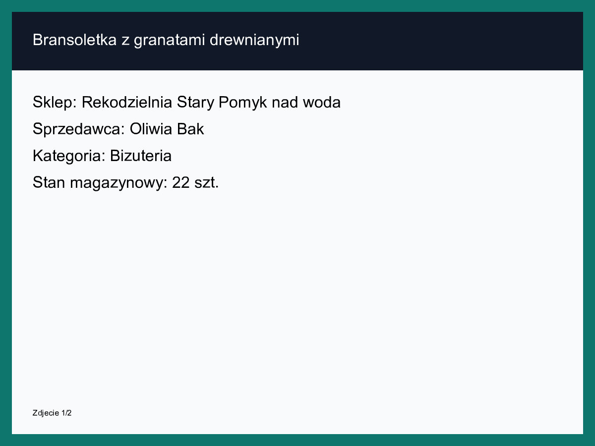 Bransoletka z granatami drewnianymi