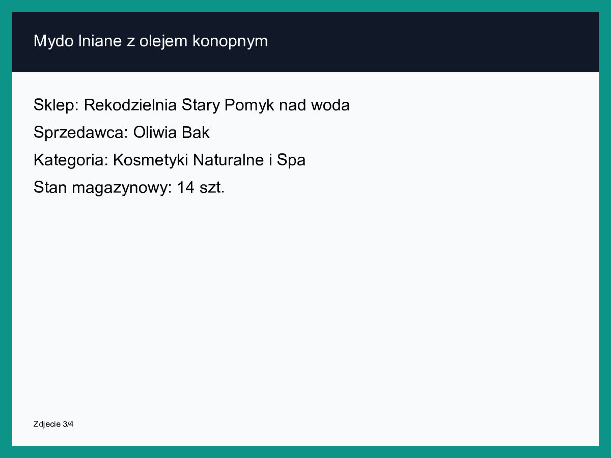 Mydło lniane z olejem konopnym