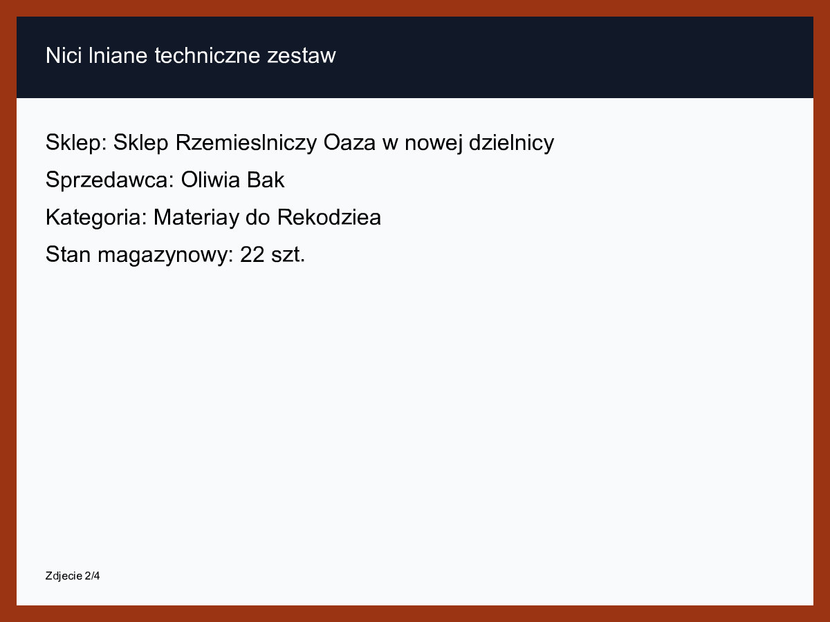 Nici lniane techniczne zestaw