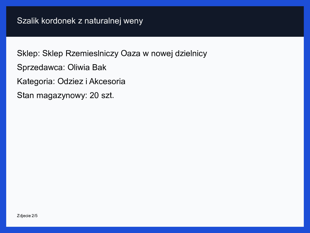 Szalik kordonek z naturalnej wełny