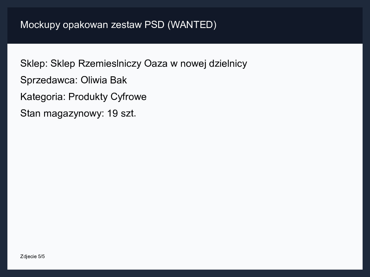 Mockupy opakowań zestaw PSD (WANTED)