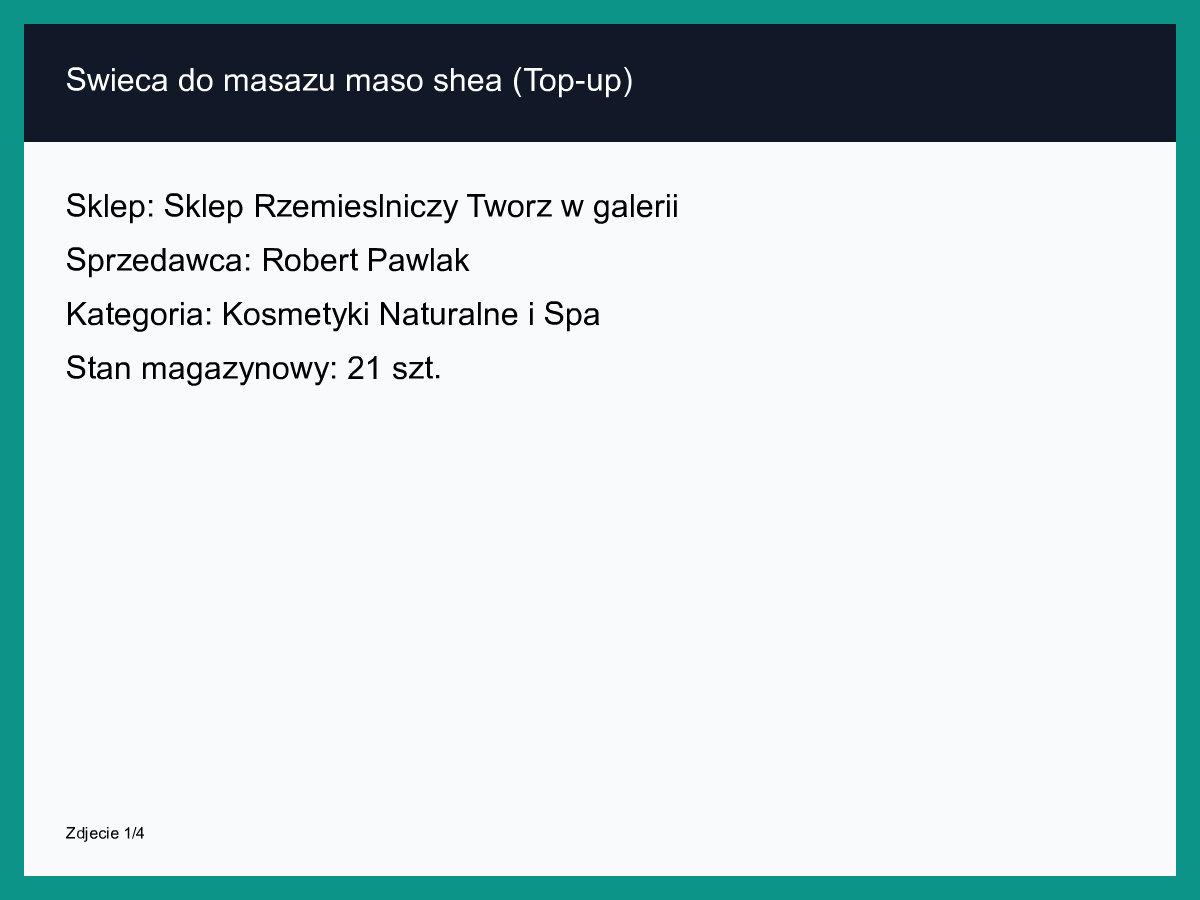 Świeca do masażu masło shea (Top-up)