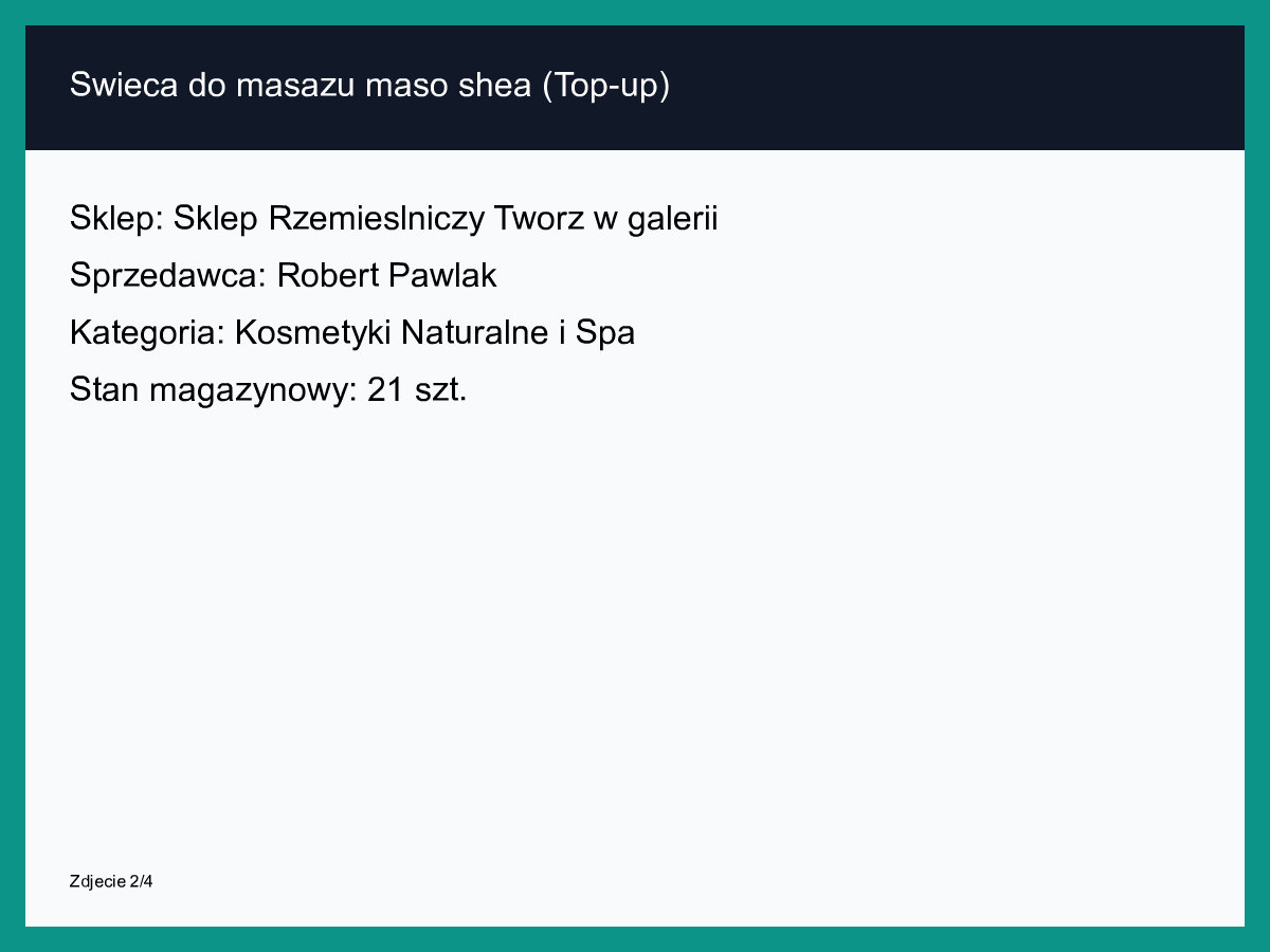 Świeca do masażu masło shea (Top-up)