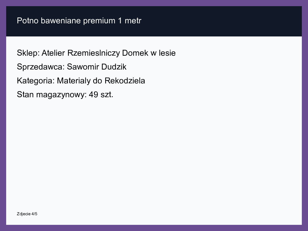 Płótno bawełniane premium 1 metr