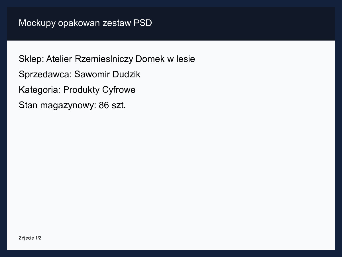 Mockupy opakowań zestaw PSD