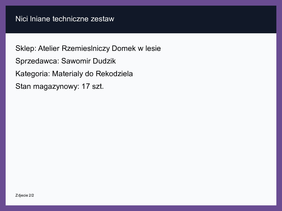 Nici lniane techniczne zestaw