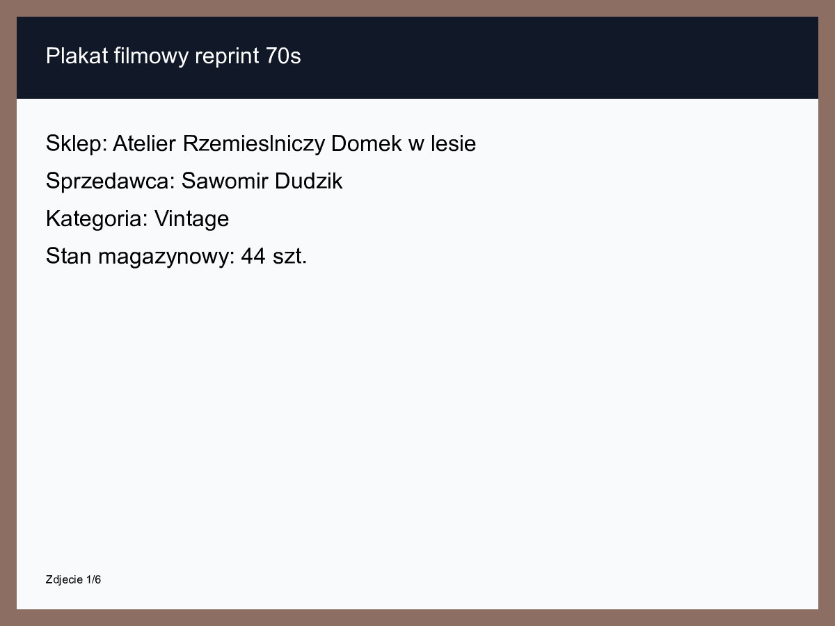 Plakat filmowy reprint 70s