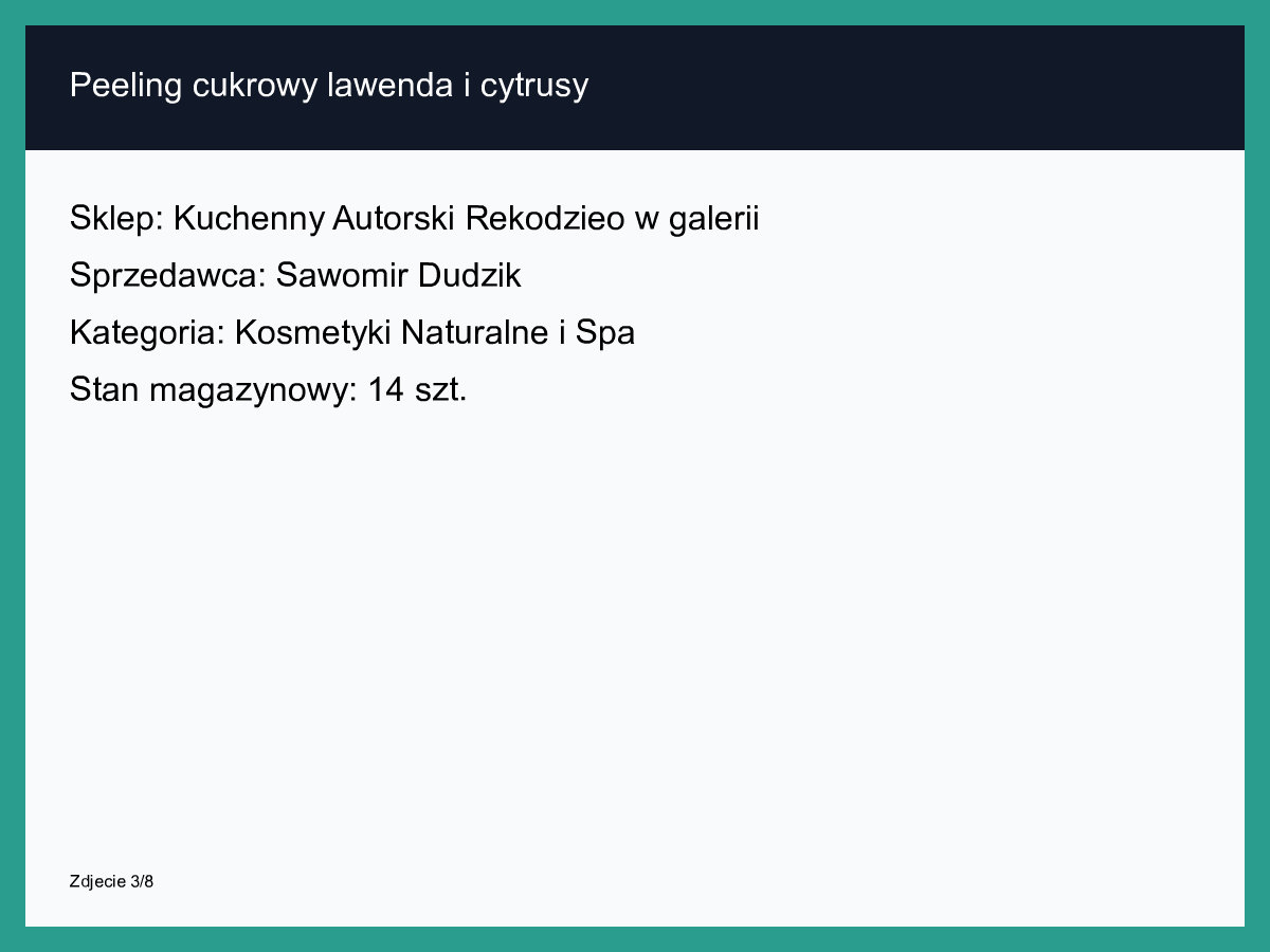 Peeling cukrowy lawenda i cytrusy