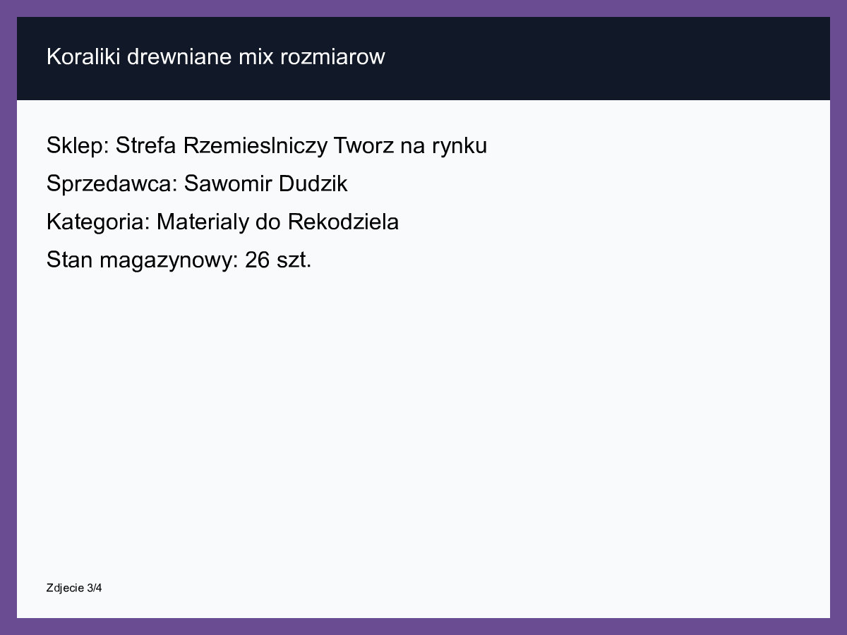 Koraliki drewniane mix rozmiarów