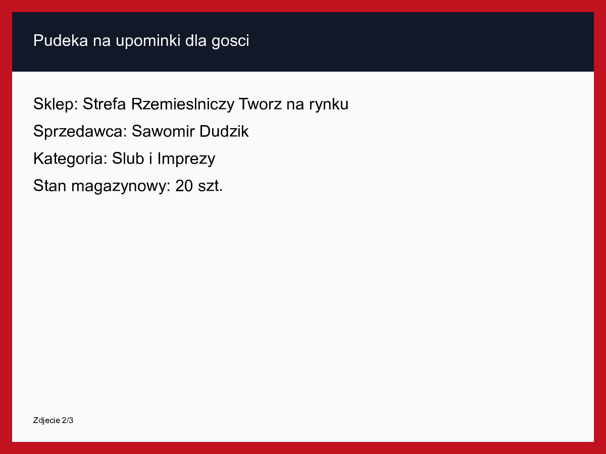 Pudełka na upominki dla gości