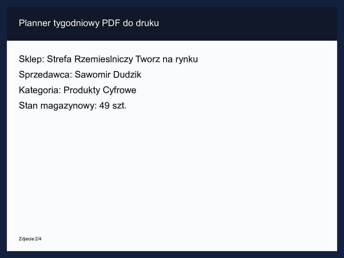 Planner tygodniowy PDF do druku