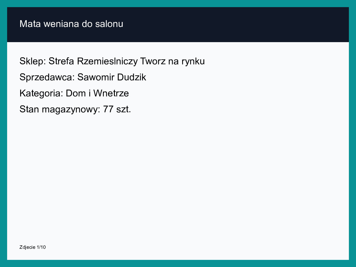 Mata wełniana do salonu