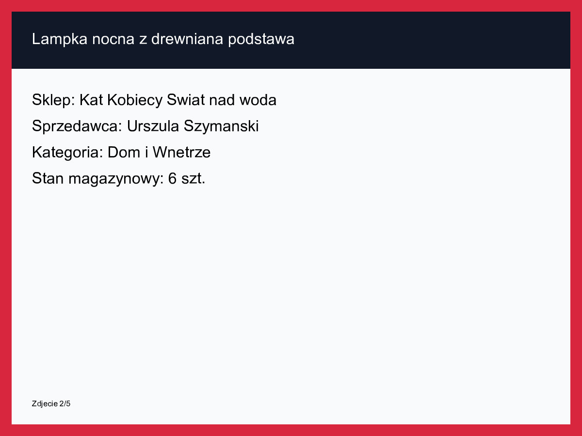 Lampka nocna z drewnianą podstawą