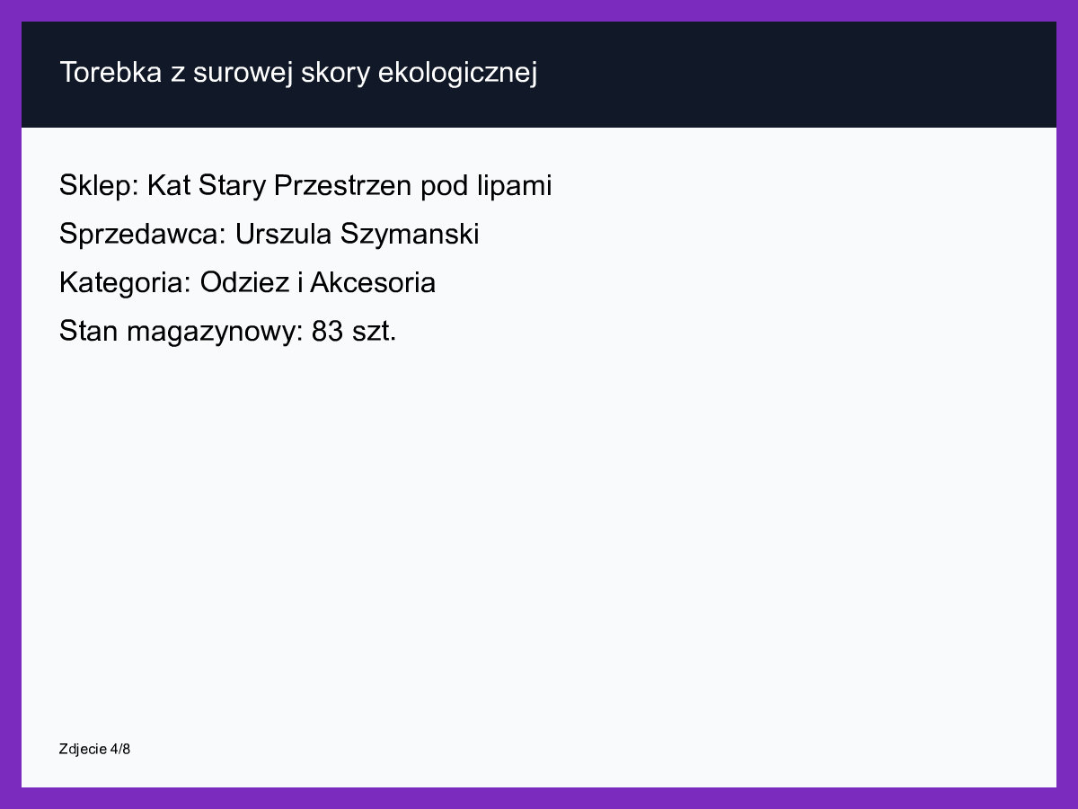 Torebka z surowej skóry ekologicznej