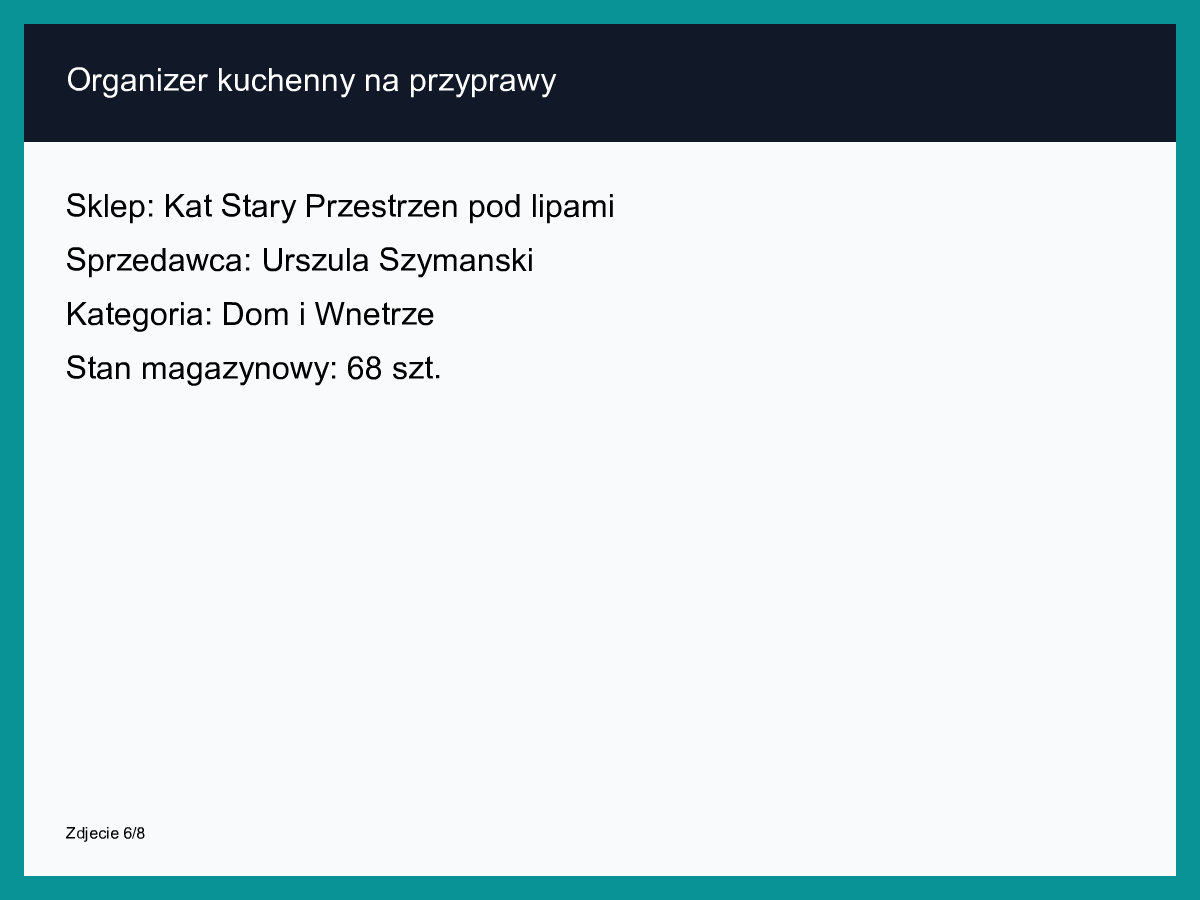 Organizer kuchenny na przyprawy