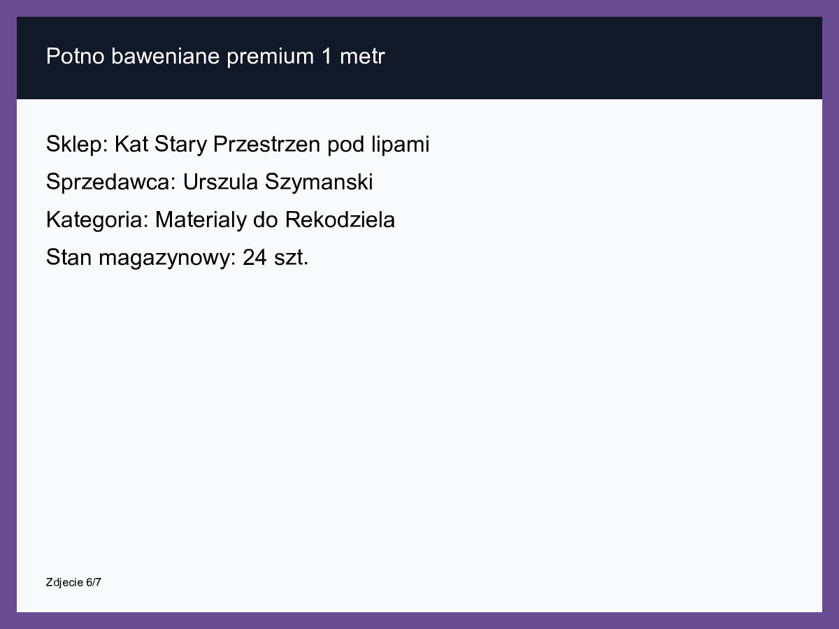 Płótno bawełniane premium 1 metr
